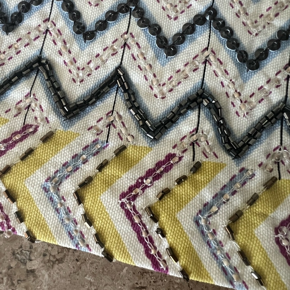 NWT RARE Zara Beaded Aztec Handmade Skirt with Yellow and Purple Accents Size ML - Picture 12 of 12